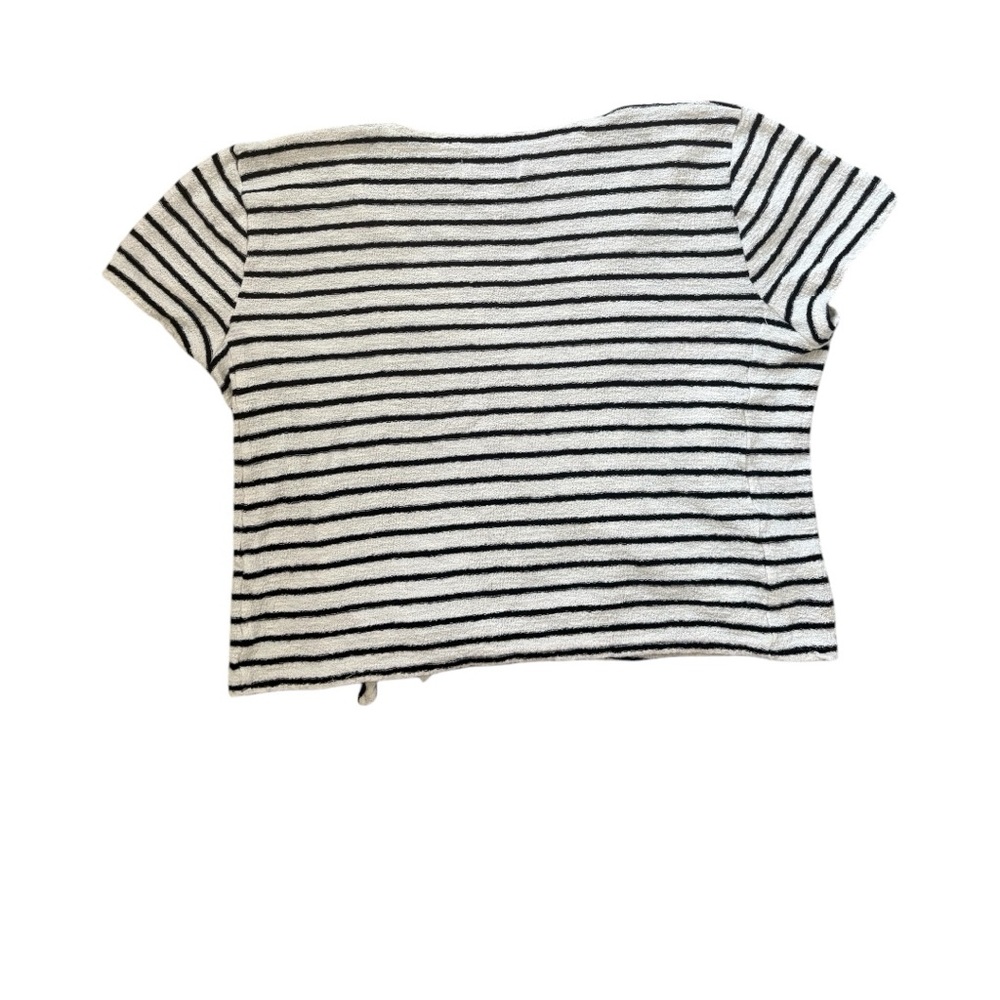 Madewell Black and White Tie-Front Tee - Picture 3 of 6